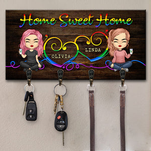Home Sweet, You And Me - Personalized Key Hanger, Key Holder - Gift For Couples, Husband Wife