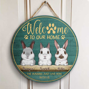 Welcome To The Rabbit Home - Personalized Door Sign.