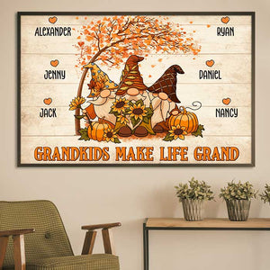 Grandkids Make Life Grand - Personalized Horizontal Poster.