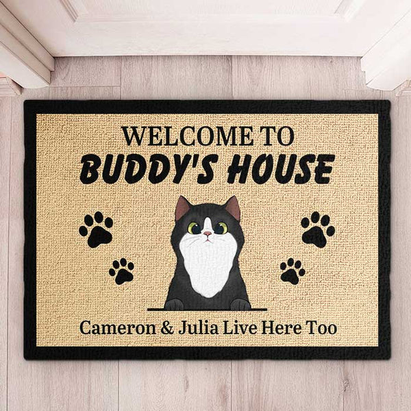 Hi Bye Cat Doormat | Housewarming Gift | Welcome Door Mat | Personalized  Custom Doormat | New Home Gift | Wedding Gift | Personalized Gift