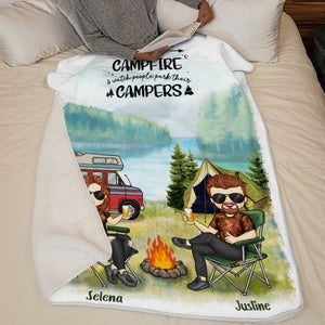 The Best Memories Are Made Camping - Husband & Wife - Gift For Camping Couples, Personalized Blanket.