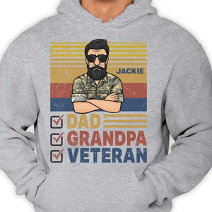 Dad, Grandpa, Veteran - Gift For 4th Of July - Personalized Unisex T-Shirt.