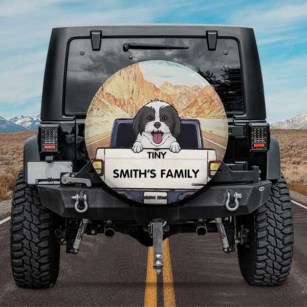 Dog Mom AF Dog Lover Paws Spare Tire Cover for Jeep, online Camper, SUV With or Without Backup Camera Hole for Her