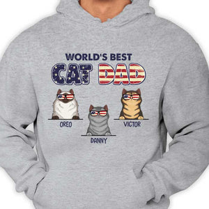 World's Best Cat Dad Cool Cats - Gift for Dad Personalized Unisex T-Shirt.