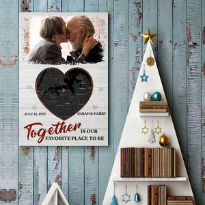 Together Is Our Favorite Place - Personalized Vertical Poster - Upload Image, Gift For Couples, Husband Wife