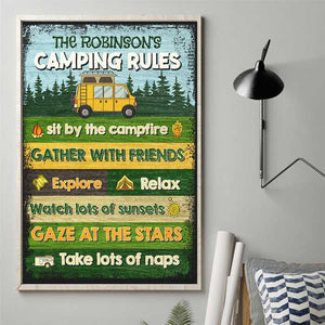 Sit By The Campfire Explore & Relax Watch Lots Of Sunsets - Personalized Vertical Poster.
