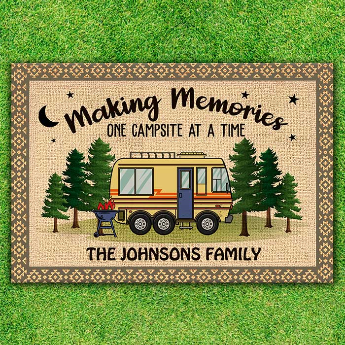Making Memories At The Campsite - Personalized Decorative Mat, Doormat -  Pawfect House ™
