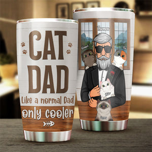 Cat Dad Only Cooler - Personalized Tumbler - Gift For Dad