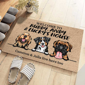 Dog - Welcome To Dog's House - Funny Personalized Dog Decorative Mat.