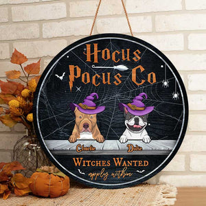 Halloween For Dogs - Hocus Pocus Co - Witches Wanted Apply Within - Funny Personalized Door Sign, Halloween Ideas.