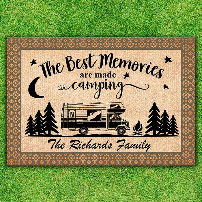 The Best Memories Are Made Camping - Personalized Decorative Mat.
