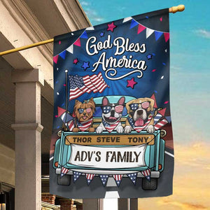 God Bless America - 4th Of July Decoration - Personalized Dog Flag.