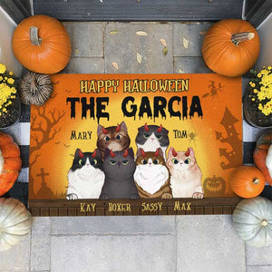Happy Halloween - Gift For Cat Lovers - Personalized Decorative Mat.