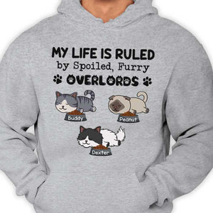 My Life Is Ruled By Spoiled, Furry Overlords - Personalized Unisex T-Shirt.