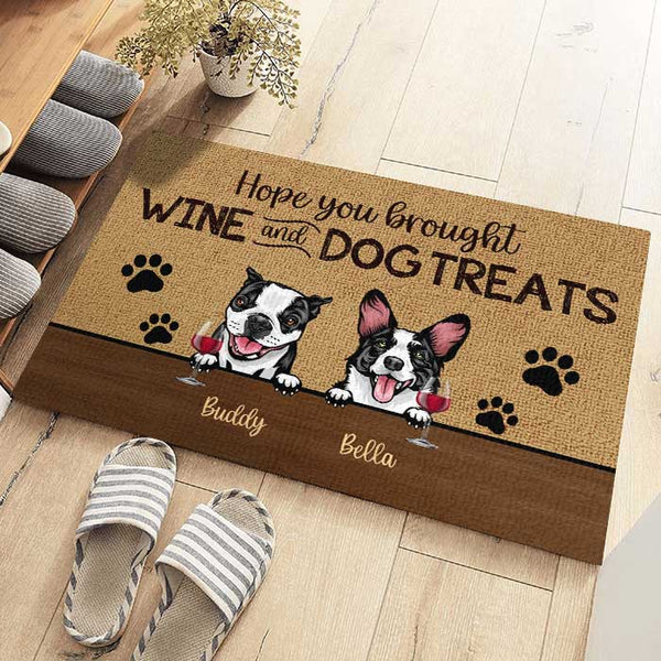 Wine and dog outlet treats doormat