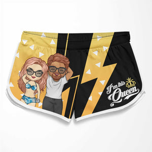 I Am Her King - Personalized Couple Beach Shorts - Gift For Couples, Husband Wife