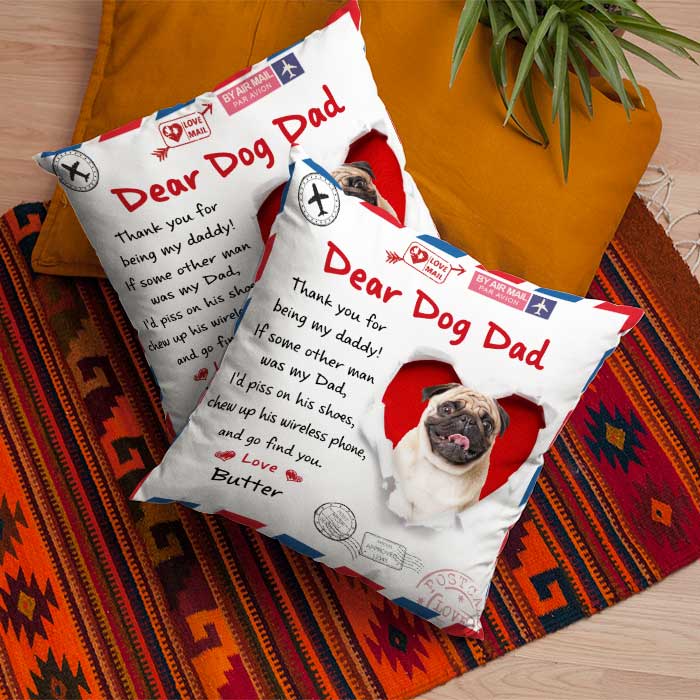 Thank You For Being My Parents - Gift For Dog Lovers, Upload Image - Personalized Camping Pillow (Insert Included).