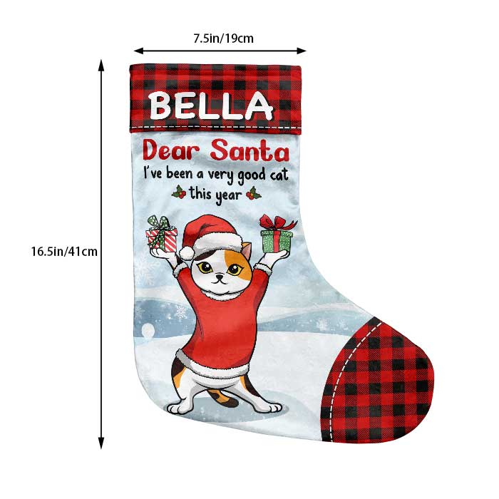 Have A Lovely Christmas With Cat - Cat Christmas Costumes - Personalized Christmas Stocking.