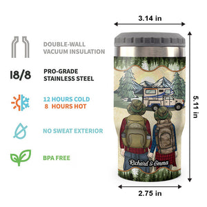 An Adventure Is Going To Happen - Personalized Can Cooler - Gift For Couples, Gift For Camping Lovers