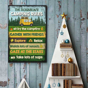Sit By The Campfire Explore & Relax Watch Lots Of Sunsets - Personalized Vertical Poster.