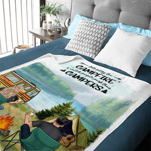 Making Memories One Campsite At A Time - Husband & Wife - Gift For Camping Couples, Personalized Blanket.