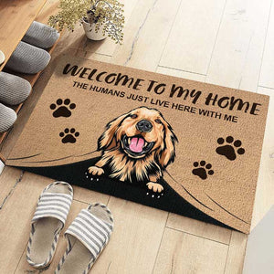 Welcome To The Dog Home - Funny Personalized Dog Decorative Mat.