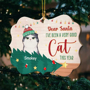 Dear Santa - I've Been A Very Good Cat This Year - Personalized Shaped Ornament.