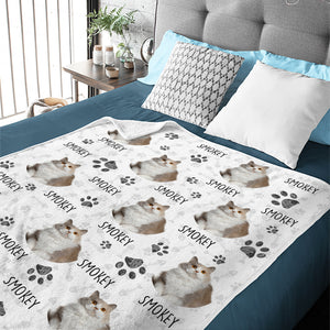Colorful Upload Pet Image - Gift For Cat Lovers - Personalized Blanket.