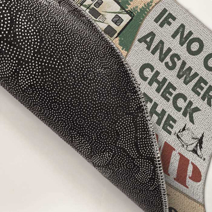 If No One Answers Check The Backyard - Personalized Decorative Mat - G