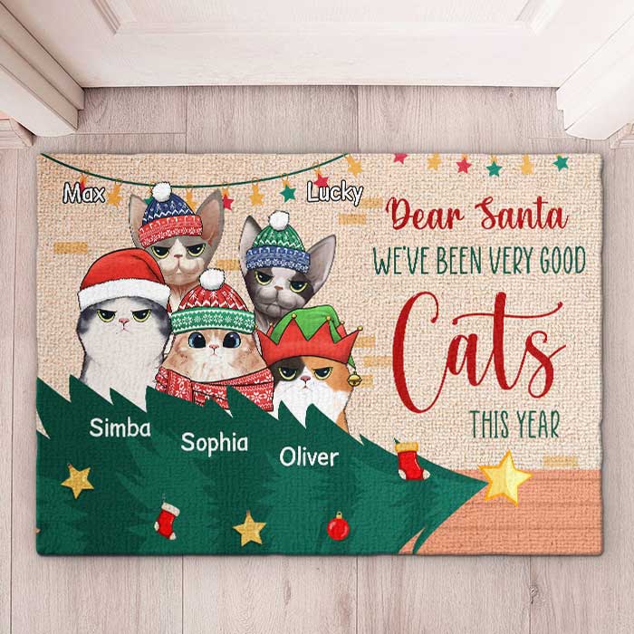 On The Naughty List - We Regret Nothing - Personalized Decorative Mat.