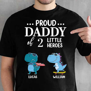 Daddy Of The Littles Heroes - Gift for Dads - Personalized Unisex T-Shirt.