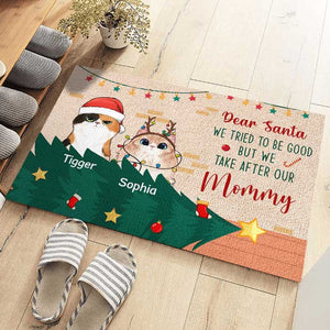 On The Naughty List - We Regret Nothing - Personalized Decorative Mat.