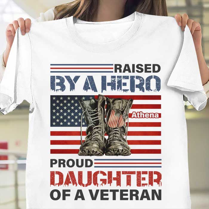 Raised By A Hero - Personalized Unisex T-Shirt.