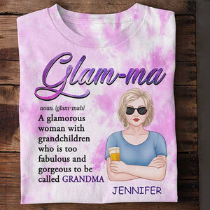 Glam-ma A Glamorous Woman With Grandchildren  - Gift For Mom, Grandma - Personalized Unisex All-Over Printed T-Shirt