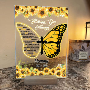 Missing You Always And Forever In Our Hearts - Personalized Acrylic Plaque