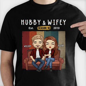 Hubby & Wifey Season Est. - Personalized Unisex T-Shirt, Hoodie, Sweatshirt - Gift For Couple, Husband Wife, Anniversary, Engagement, Wedding, Marriage Gift