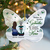 Deine Flügel waren bereit, aber mein Herz war nicht - German Personalized Custom Butterfly Shaped Acrylic Christmas Ornament - Memorial Gift, Sympathy Gift, Christmas Gift