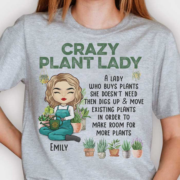 YourTops Crazy Plant Lady Shirt Women Gardening Graphic T-Shirt