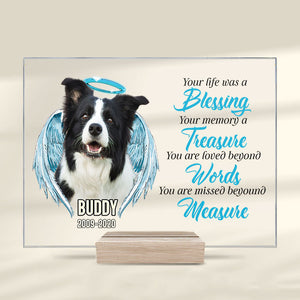 Your Life Was A Blessing - Upload Image - Personalized Acrylic Plaque.