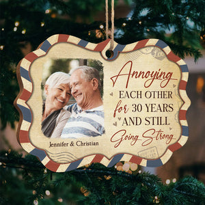 Couple Still Going Strong - Personalized Custom Benelux Shaped Wood Photo Christmas Ornament - Upload Image, Gift For Couple, Husband Wife, Anniversary, Engagement, Wedding, Marriage Gift, Christmas Gift