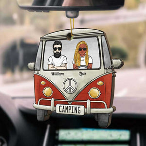 Home Is Where You Park It - Gift For Camping Couples, Personalized Camping Shaped Ornament.