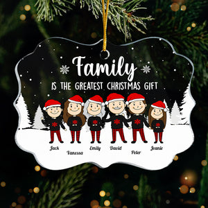 Family Is The Best - Personalized Custom Benelux Shaped Acrylic Christmas Ornament - Gift For Family, Christmas Gift