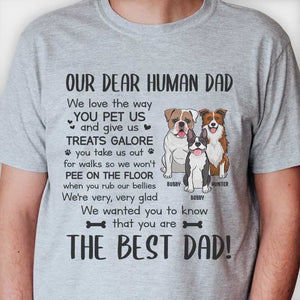 To My Dear Human Dad - Personalized Unisex T-shirt, Hoodie - Gift For Dad, Gift For Father's Day