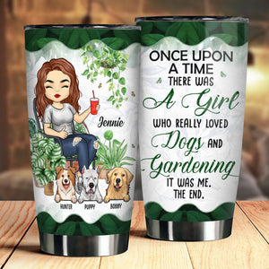 A Girl Who Really Loved Dogs - Personalized Tumbler - Gift For Gardening Lovers