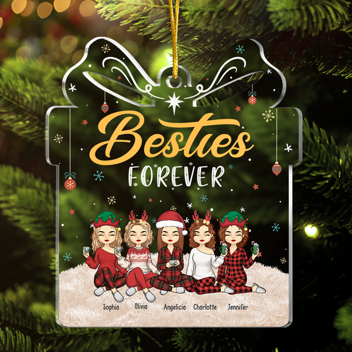 Friends Always Better Together - Bestie Personalized Custom Ornament - Acrylic Gift Box Shaped - Christmas Gift For Best Friends, BFF, Sisters