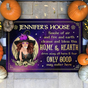 Smoke Of Air And Fire & Earth, Cleanse And Bless This Home & Hearth - Personalized Witch Decorative Mat - Gift For Witches, Gift For Yourself, Halloween Gift