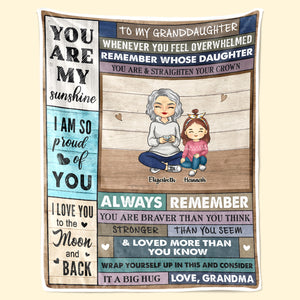 Always Remember You're Braver Than You Think - Family Personalized Custom Blanket - Christmas Gift For Family Members