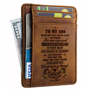 No Matter How Near Or Far Apart I’m Always Right Next To You - Card Wallet - To My Son, Gift For Son, Son Gift From Dad And Mom, Birthday Gift For Son, Christmas Gift