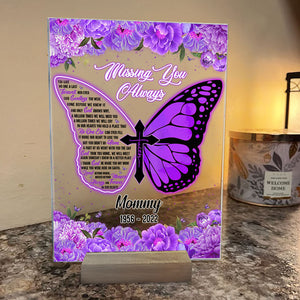 Missing You Always And Forever In Our Hearts - Personalized Acrylic Plaque