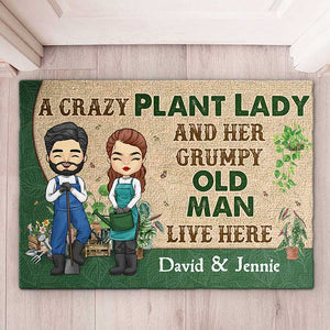 A Crazy Plant Lady - Personalized Decorative Mat - Gift For Couples, Husband Wife